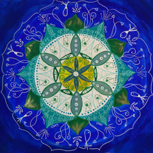 Mandala Seelenbilder Energiebilder strahlend blau weiß grün