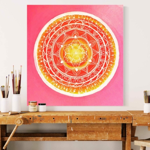 Mandala Seelenbilder Energiebilder rosa orange