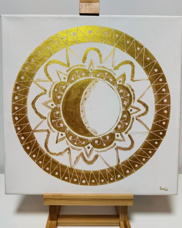 Mini Mandala Goldener Mond (30x30cm)